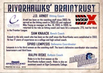 2010 Grandstand Rockford RiverHawks #NNO25 J.D. Arndt / Sam Knaack / Spiro Lempesis / Ralph Riske Back