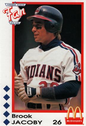 1992 McDonald's Cleveland Indians Tribe Kids Fan Club #NNO Brook Jacoby Front