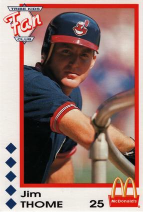1992 McDonald's Cleveland Indians Tribe Kids Fan Club #NNO Jim Thome Front