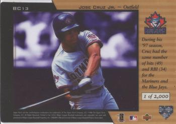 1998 Upper Deck - Blue Chip Prospects #BC13 Jose Cruz Jr. Back