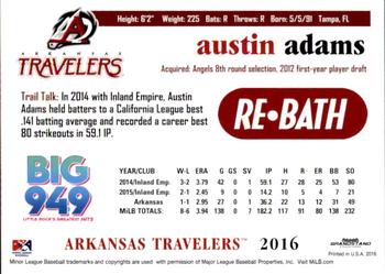 2016 Grandstand Arkansas Travelers #NNO Austin Adams Back