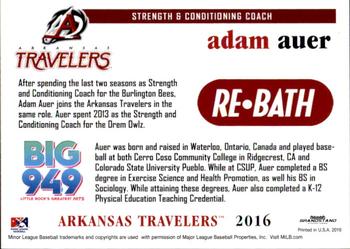 2016 Grandstand Arkansas Travelers #NNO Adam Auer Back
