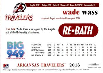 2016 Grandstand Arkansas Travelers #NNO Wade Wass Back