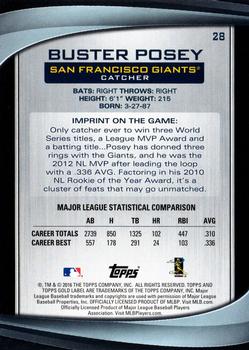 2016 Topps Gold Label #28 Buster Posey Back