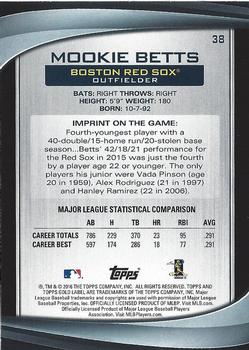 2016 Topps Gold Label #38 Mookie Betts Back