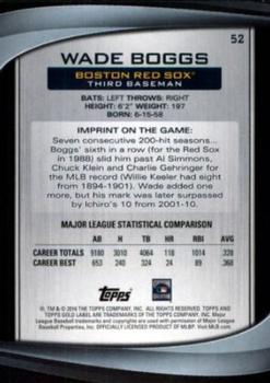 2016 Topps Gold Label #52 Wade Boggs Back