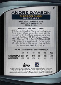 2016 Topps Gold Label #71 Andre Dawson Back
