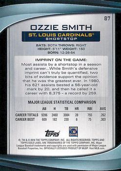 2016 Topps Gold Label #87 Ozzie Smith Back