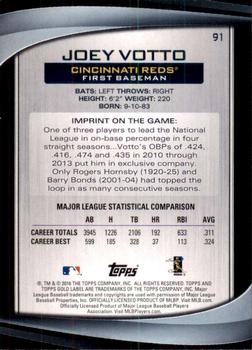2016 Topps Gold Label #91 Joey Votto Back