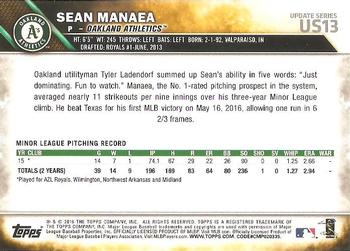 2016 Topps Update #US13 Sean Manaea Back