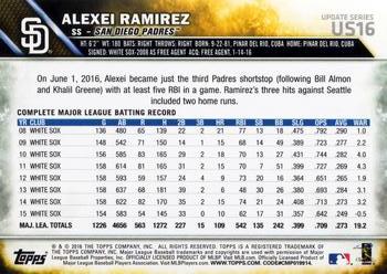2016 Topps Update #US16 Alexei Ramirez Back