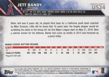 2016 Topps Update #US24 Jett Bandy Back