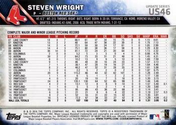2016 Topps Update #US46 Steven Wright Back