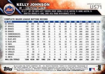 2016 Topps Update #US71 Kelly Johnson Back