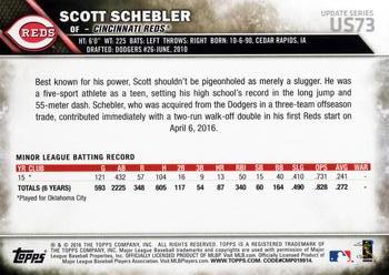 2016 Topps Update #US73 Scott Schebler Back