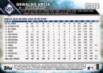 2016 Topps Update #US122 Oswaldo Arcia Back
