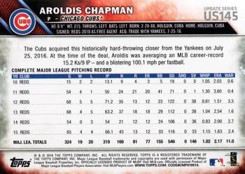 2016 Topps Update #US145 Aroldis Chapman Back