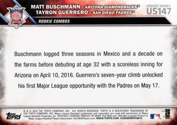2016 Topps Update #US147 Matt Buschmann / Tayron Guerrero Back