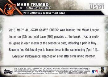 2016 Topps Update #US191 Mark Trumbo Back