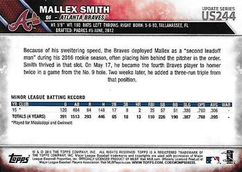 2016 Topps Update #US244 Mallex Smith Back