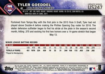 2016 Topps Update #US247 Tyler Goeddel Back