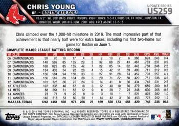 2016 Topps Update #US259 Chris Young Back