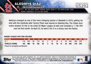 2016 Topps Update #US292 Aledmys Diaz Back