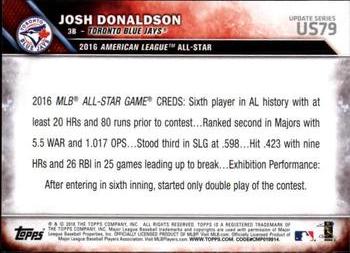 2016 Topps Update #US79 Josh Donaldson Back