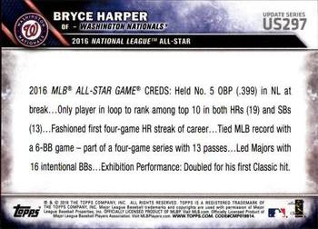 2016 Topps Update #US297 Bryce Harper Back