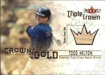 2001 Fleer Triple Crown - Crowns of Gold Memorabilia #NNO Todd Helton Front