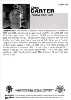 2008 Choice Washington Wild Things #29 Chris Carter Back