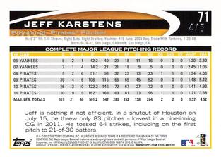 2012 Topps Mini - Platinum #71 Jeff Karstens Back
