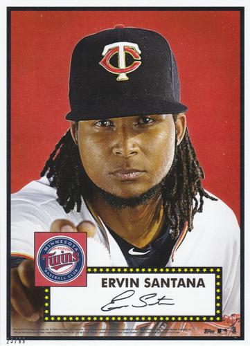 2015 Topps MLB Collection '52 Tribute 5x7 #248 Ervin Santana Front