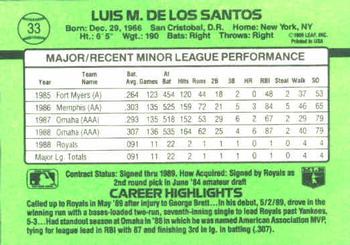 1989 Donruss The Rookies #33 Luis de los Santos | Trading Card Database
