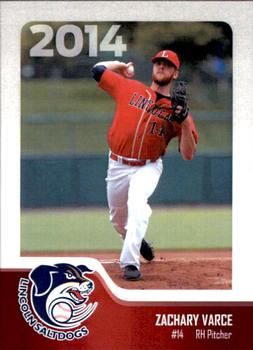 2014 Lincoln Saltdogs #NNO Zachary Varce Front