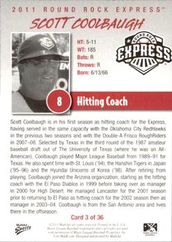 2011 MultiAd Round Rock Express #3 Scott Coolbaugh Back