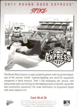 2011 MultiAd Round Rock Express #36 Spike Back