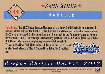 2013 Grandstand Corpus Christi Hooks #NNO Keith Bodie Back