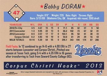 2013 Grandstand Corpus Christi Hooks #NNO Bobby Doran Back