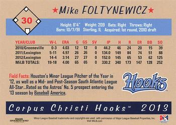 2013 Grandstand Corpus Christi Hooks #NNO Mike Foltynewicz Back