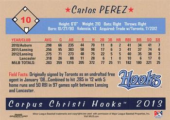 2013 Grandstand Corpus Christi Hooks #NNO Carlos Perez Back