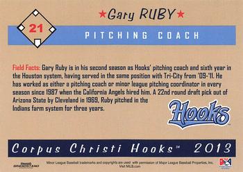 2013 Grandstand Corpus Christi Hooks #NNO Gary Ruby Back