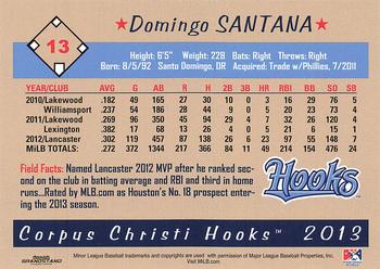 2013 Grandstand Corpus Christi Hooks #NNO Domingo Santana Back