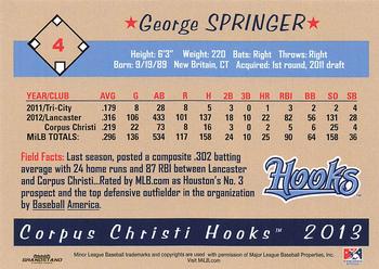 2013 Grandstand Corpus Christi Hooks #NNO George Springer Back