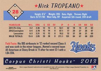 2013 Grandstand Corpus Christi Hooks #NNO Nick Tropeano Back