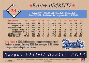 2013 Grandstand Corpus Christi Hooks #NNO Patrick Urckfitz Back
