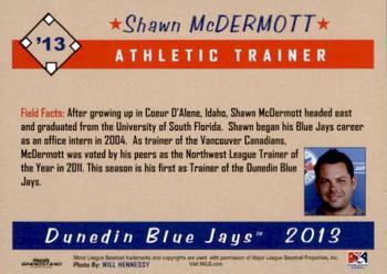 2013 Grandstand Dunedin Blue Jays #NNO Shawn McDermott Back
