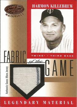 2001 Leaf Certified Materials - Fabric of the Game Base #FG-15 Harmon Killebrew  Front