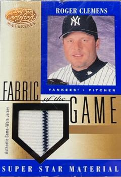 2001 Leaf Certified Materials - Fabric of the Game Base #FG-49 Roger Clemens  Front