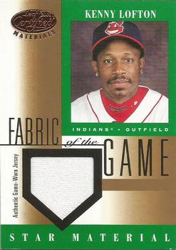 2001 Leaf Certified Materials - Fabric of the Game Base #FG-106 Kenny Lofton  Front